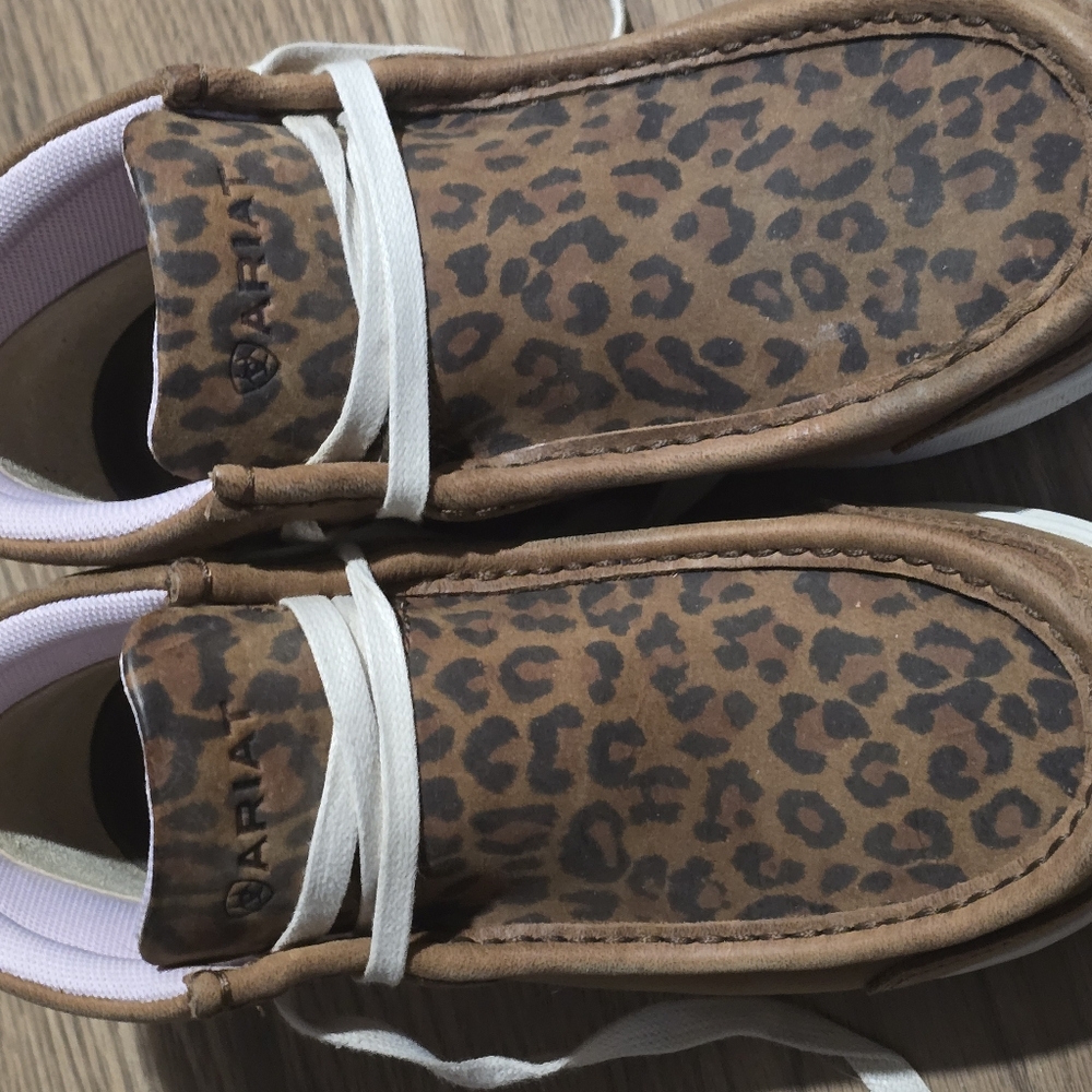 Ariat Leopard Print Shoes with White Laces